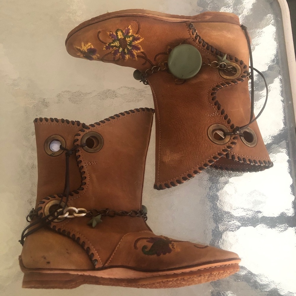 Anthropologie AREA FORTE Italian Embroidered Leather Boots NEW - Picture 10 of 15